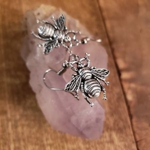 Wild child Realistic Honeybee BEE earrings ~Bohemian~Love~Insect Wings~Boho Gift